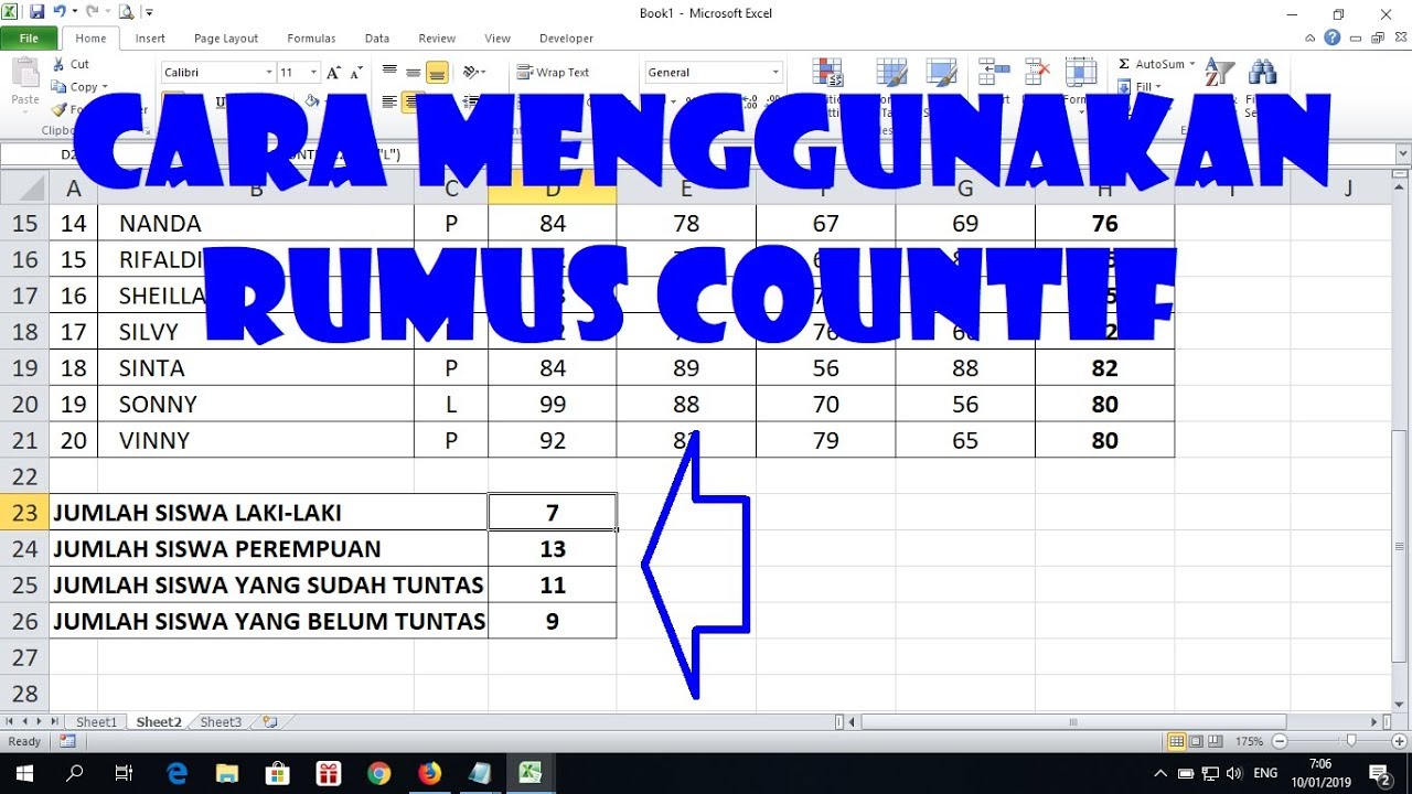 Rumus COUNTIF