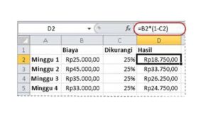 Cara Hitung Persen di Excel